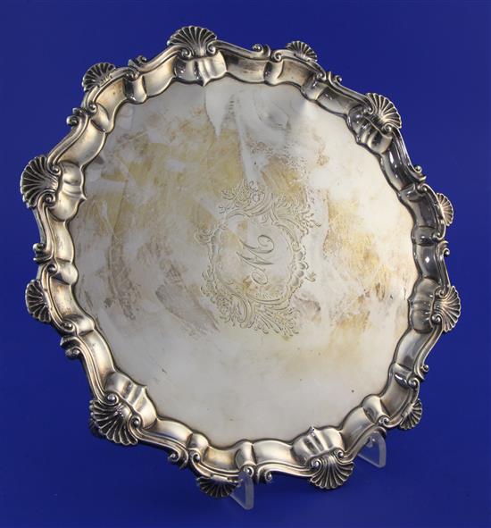 An early George III silver salver by Ebenezer Coker, 23 oz.